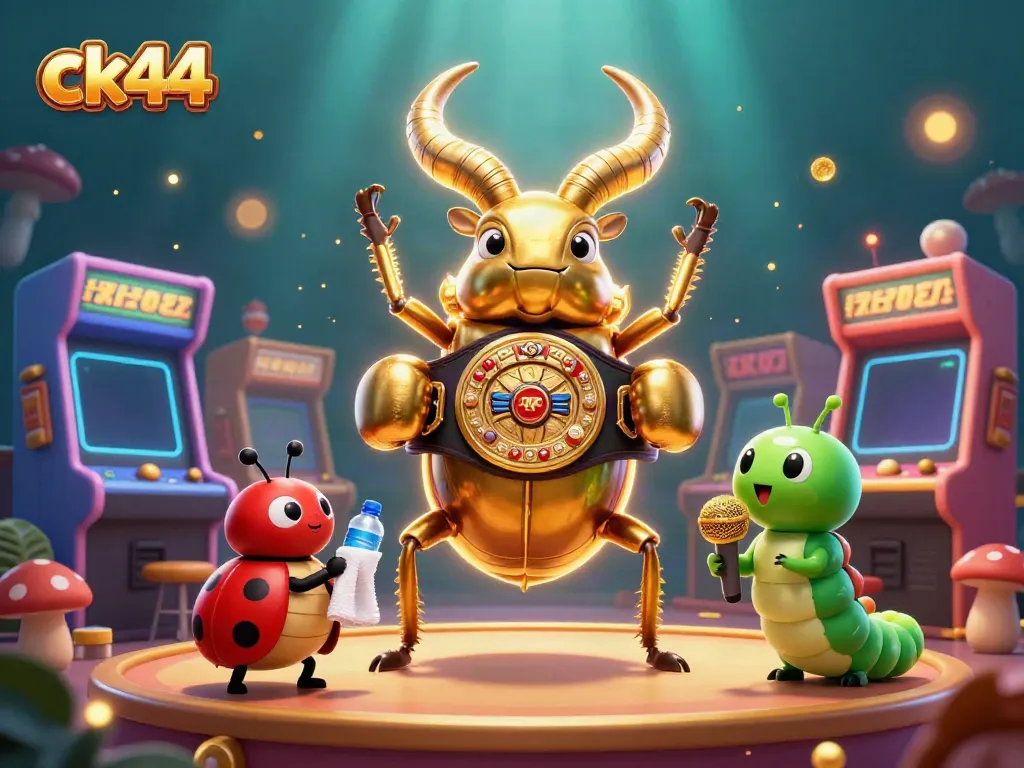 Engage with ck44's vibrant casino experience featuring characters and game elements.