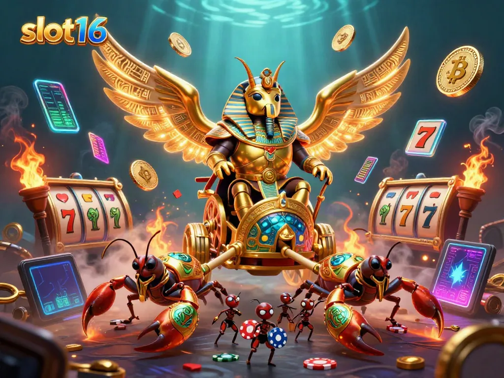 Engage with slot16's captivating gaming experience, highlighted by dynamic slot reels and stunning visuals.