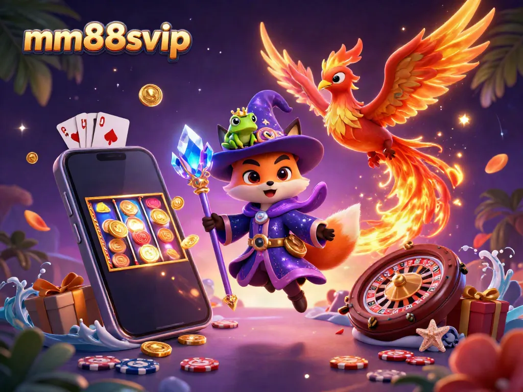 Experience thrill with mm88svip in this vibrant 3D casino scene featuring interactive gambling elements.