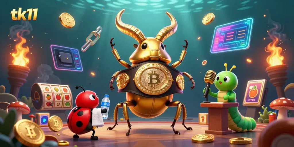 Engage in thrilling casino action with tk11 as a golden stag beetle champions the stage.