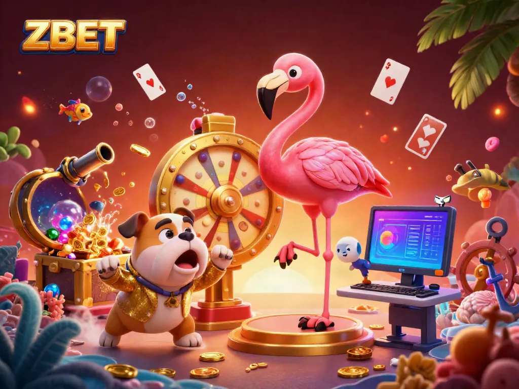 ZBET engages players with exciting casino gaming visuals, featuring vibrant characters and dynamic action.