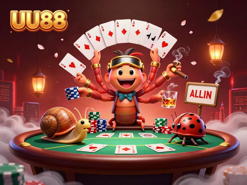 Experience thrilling gameplay at UU88 with a lively casino scene featuring unique characters.