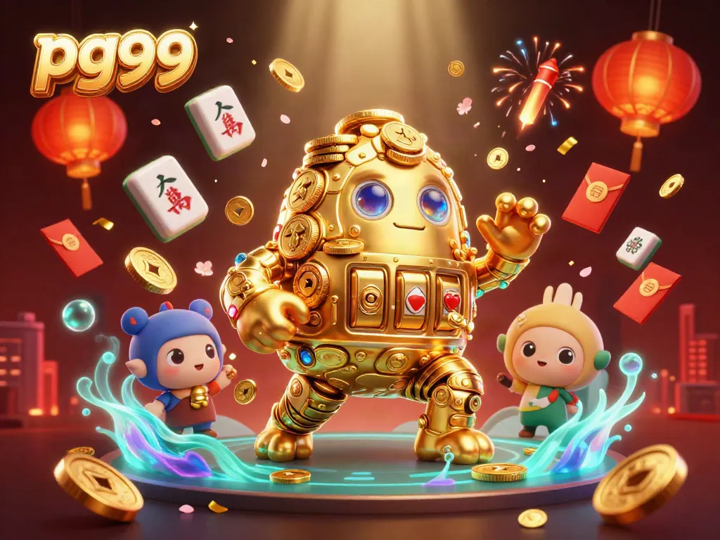 Join pg99's thrilling casino world with an ancient golden golem and dazzling game elements.