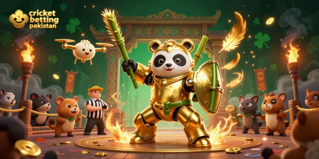 Experience cricket betting pakistan with a vibrant 3D illustration showcasing active betting action, dynamic elements, and engaging characters.