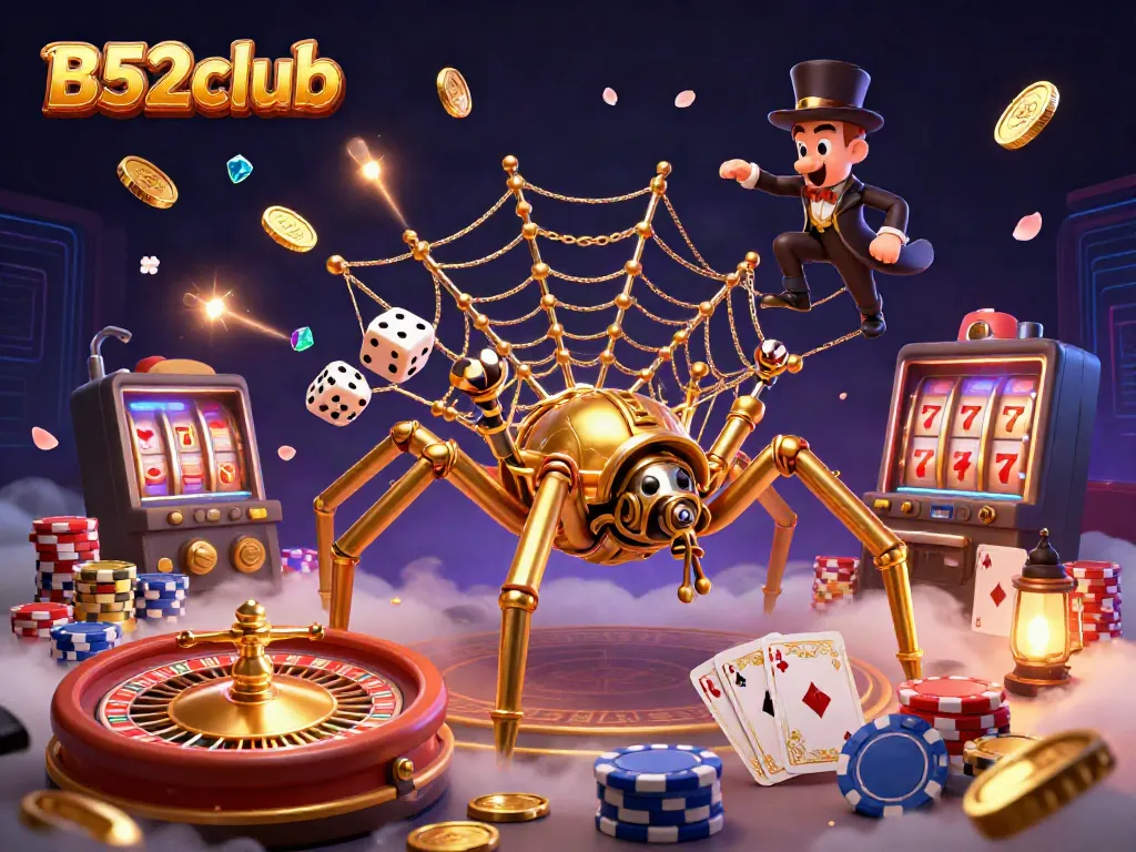 B52club game enthusiasts enjoy thrilling luck with golden spider web and captivating treasures